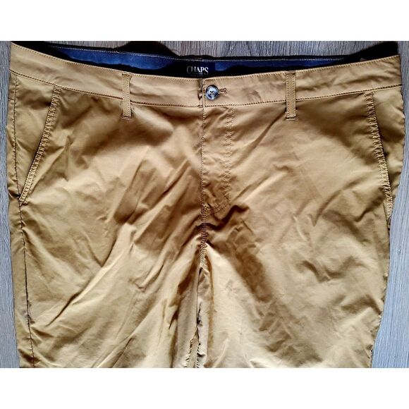 CHAPS Golf Shorts 40 Camel Tan Activewear Nylon/Spandex Open Pocket Mesh Lined - Picture 3 of 11